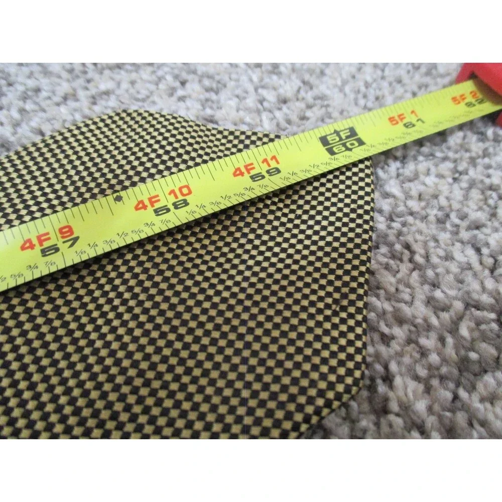 Charvet Place Vendome Yellow Tie - Yellow Black Cherckerboard silk french tie 4